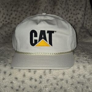 Men's White and Gold Logo Cap